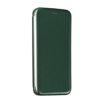 Луксозен кожен калъф тефтер ултра тънък Wallet FLEXI и стойка за Motorola Moto E13 тъмно зелен 